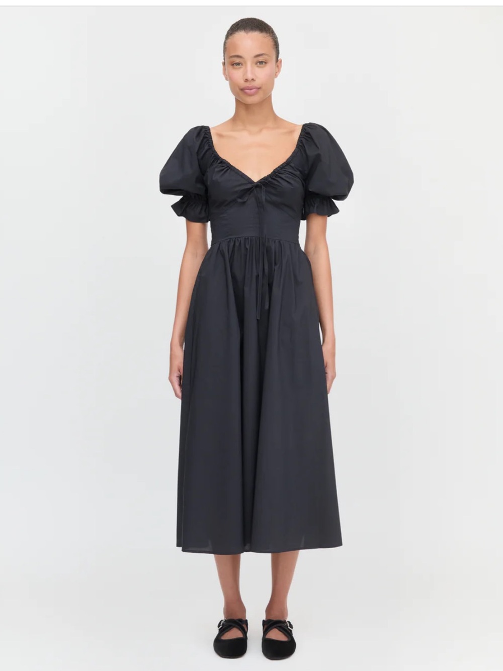 Hill House The Ophelia Dress - Black Cotton Voile